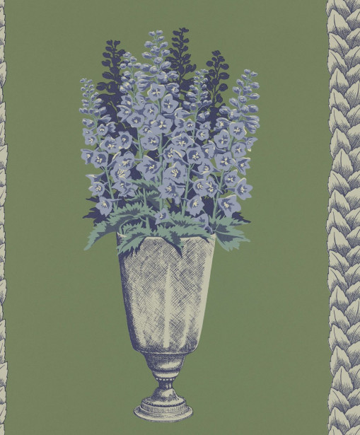 Tapetti Långelid/Von Brömssen Delphinium, vihreä