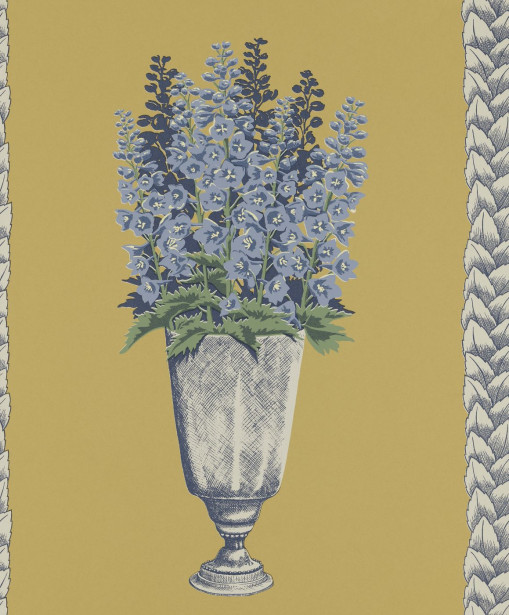 Tapetti Långelid/Von Brömssen Delphinium, sinapinkeltainen