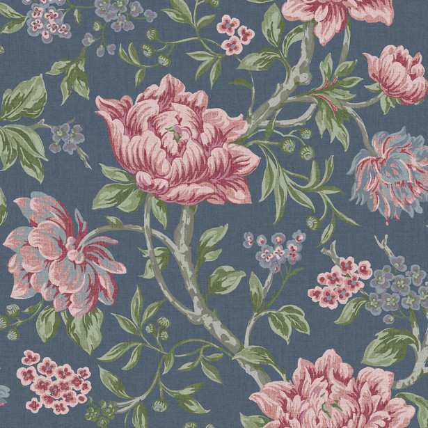 Tapetti Laura Ashley 113407 Tapestry Floral, Dark Seaspray