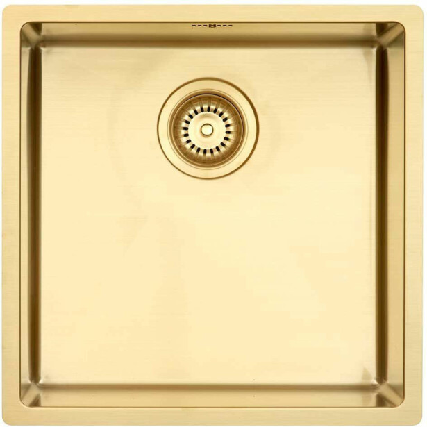 Keittiöallas Lavabo Kubus 400 Soft Brass, 440x440mm, ruostumaton teräs PVD, messinki 