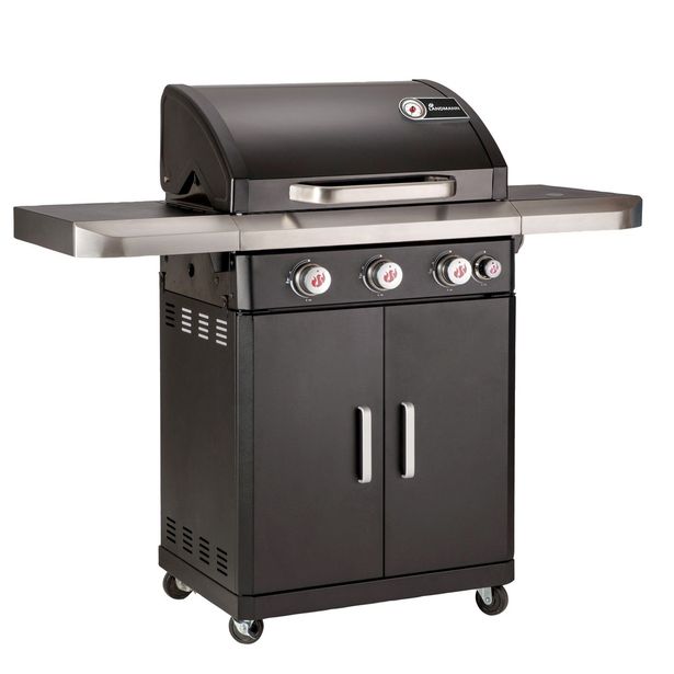 Kaasugrilli Landmann 12230 Rexon cooK PTS 3.1 Sapphire Black, 3 poltinta, sivukeitin