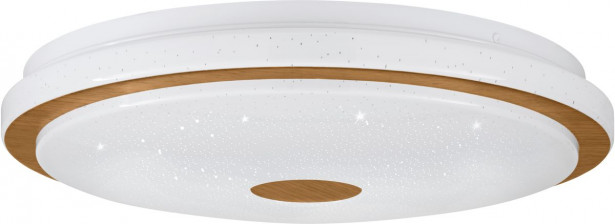 LED-Plafondi Eglo Lanciano 1 värivaihto + kaukosäädin valkoinen/puu eri kokoja