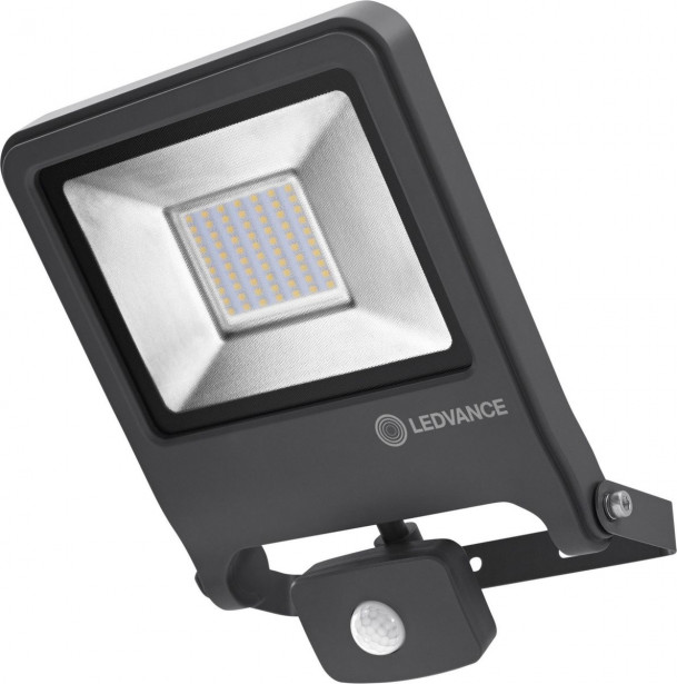 LED-valonheitin Ledvance Endura Flood 50W, 4000K, tummanharmaa, liiketunnistin