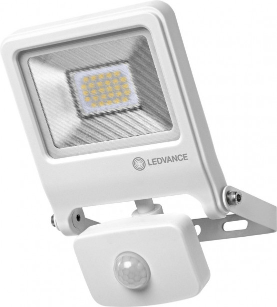 LED-valonheitin Ledvance Endura Flood 20W, 3000K, valkoinen, liiketunnistin