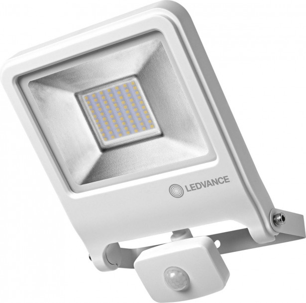 LED-valonheitin Ledvance Endura Flood 50W, 3000K, valkoinen, liiketunnistin