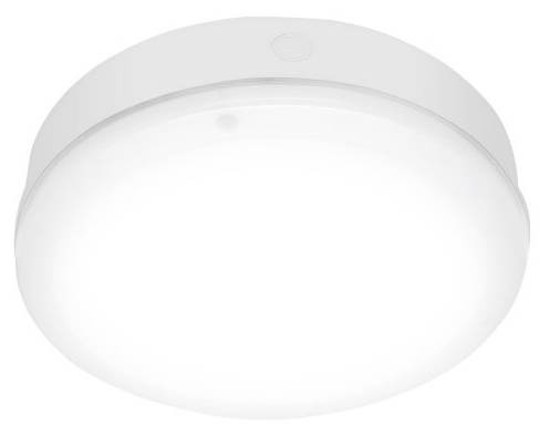 LED-plafondi Ledvance Bulkhead, Ø250mm, 3000K, IP65, valkoinen