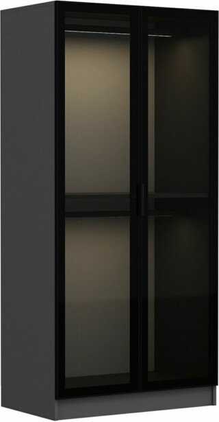 Vaatekaappi Linento Furniture Kale 190x90cm musta/antrasiitti
