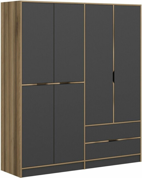 Vaatekaappi Linento Furniture Elina 7199 210x180cm harmaa