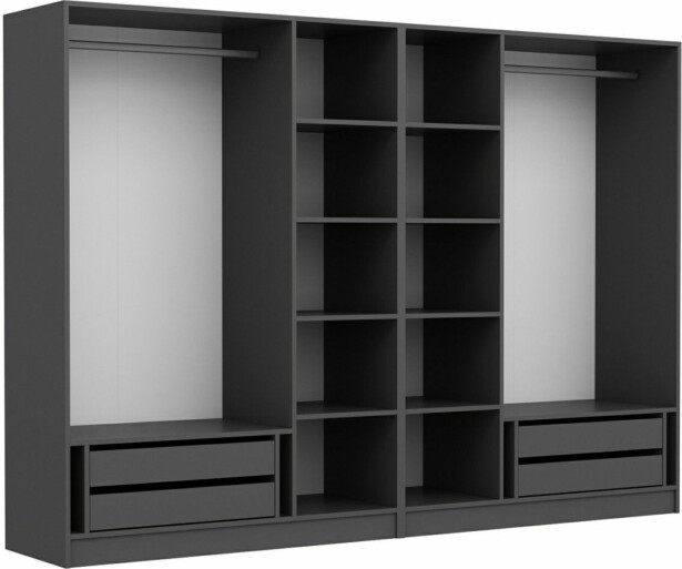 Vaatekaappi Linento Furniture Kale 4940 190x270cm antrasiitti