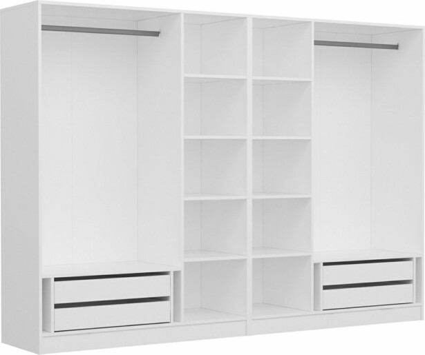 Vaatekaappi Linento Furniture Kale 4930 190x270cm valkoinen