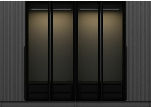 Vaatekaappi Linento Furniture Kale Plus 7805 210x270cm harmaa