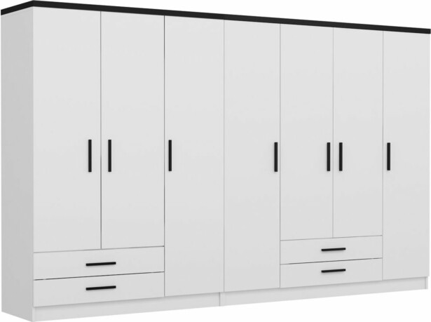Vaatekaappi Linento Furniture Kale Plus 3046 190x315cm valkoinen