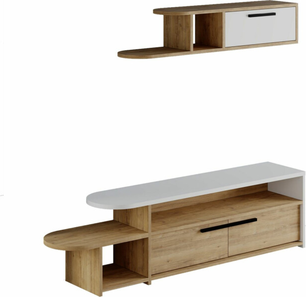 TV-kalusteryhmä Linento Furniture Lyra tammi/valkoinen