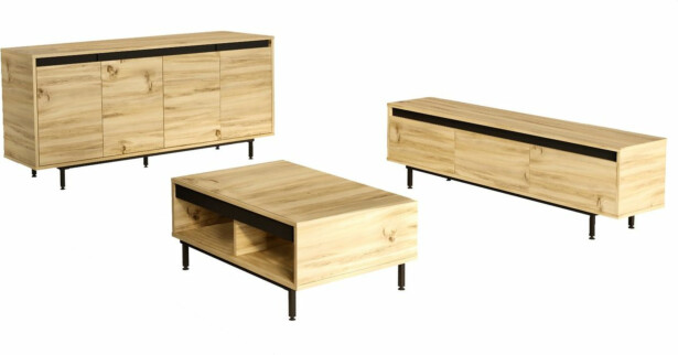 Huonekalusetti Linento Furniture LV34-KL tammi/musta