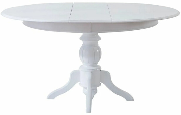 Jatkettava ruokapöytä Linento Furniture, Ø118cm, valkoinen