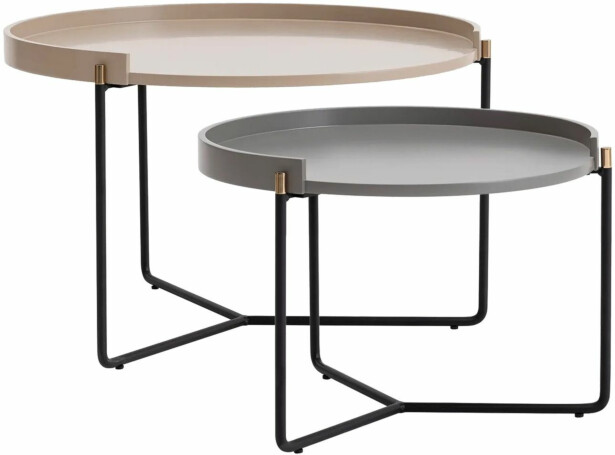 Sohvapöytä Linento Furniture Mandy 2-osainen beige/harmaa