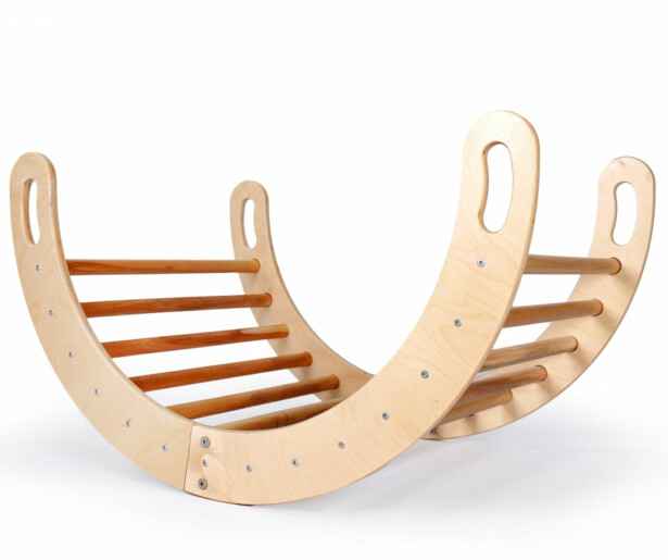 Pikler-kiipeilyteline Linento Furniture BLTYZ-AKTV0147, vaaleanruskea