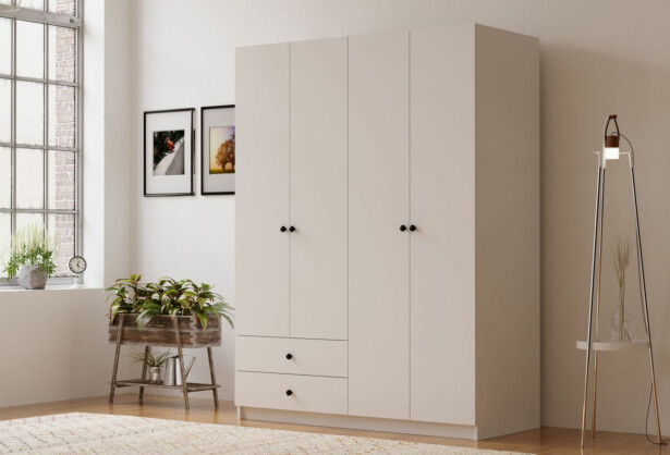 Vaatekaappi Linento Furniture Rb-067, 120x180cm, mattavalkoinen