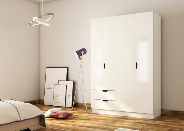 Vaatekaappi Linento Furniture Rb-156, 120x180cm, mattavalkoinen