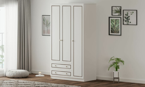 Vaatekaappi Linento Furniture Rb-093-01, 105x182cm, mattavalkoinen