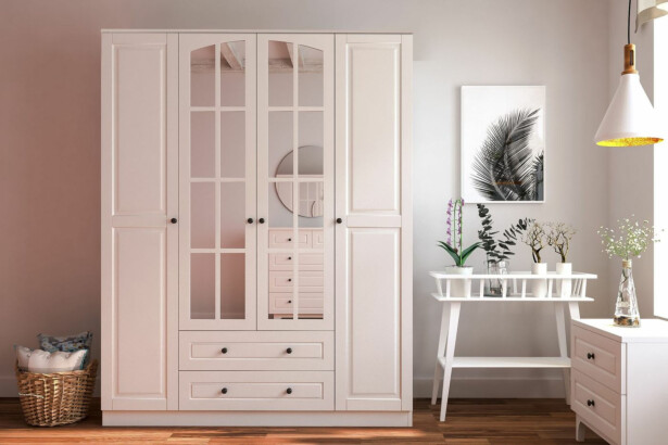 Vaatekaappi Linento Furniture Rb-013, 140x210cm, mattavalkoinen