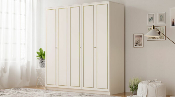 Vaatekaappi Linento Furniture Rb-083, 175x210cm, mattavalkoinen