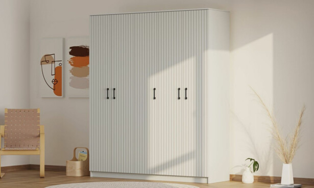 Vaatekaappi Linento Furniture Rb-185-05, 175x210cm, mattavalkoinen