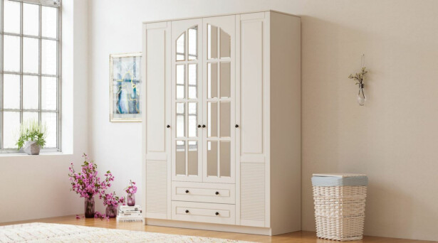 Vaatekaappi Linento Furniture Rb-113, 140x210cm, mattavalkoinen