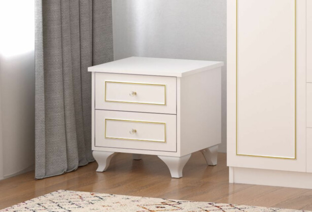Yöpöytä Linento Furniture Rb-090, 40x45cm, mattavalkoinen