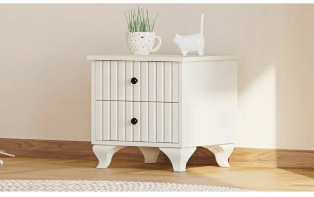Yöpöytä Linento Furniture Rb-185-08, 40x45cm, mattavalkoinen