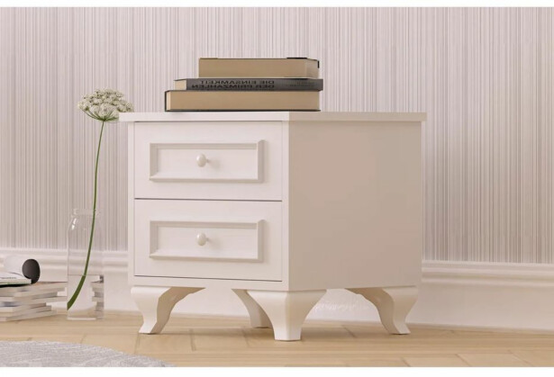 Yöpöytä Linento Furniture Rb-186-07, 40x45cm, mattavalkoinen