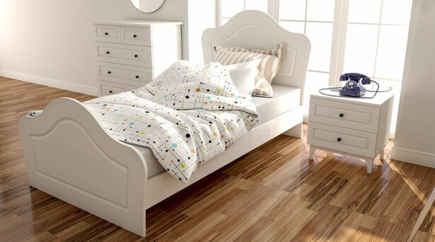 Sängynrunko Linento Furniture Rb-022, 90x190cm, mattavalkoinen