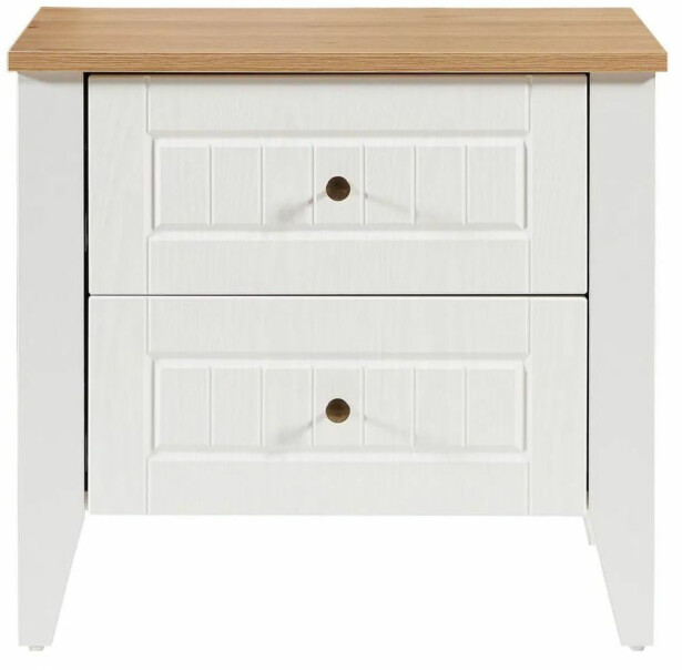 Yöpöytä Linento Furniture Tuval 064 valkoinen/tammi
