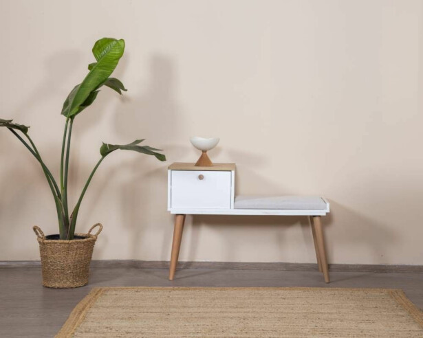 Penkki Linento Furniture Bohem, leveys 150cm, ruskea/valkoinen
