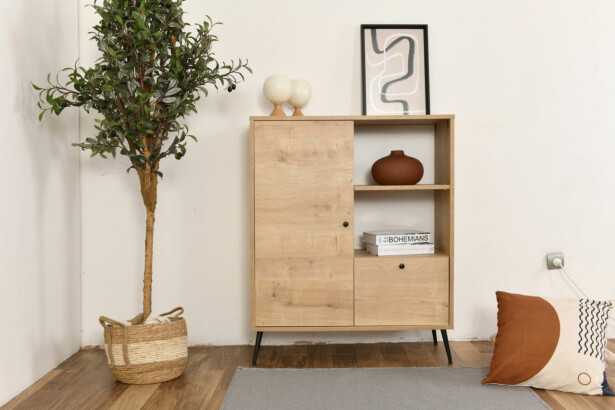 Kaappi Linento Furniture Calvin, 90x105cm, ruskea