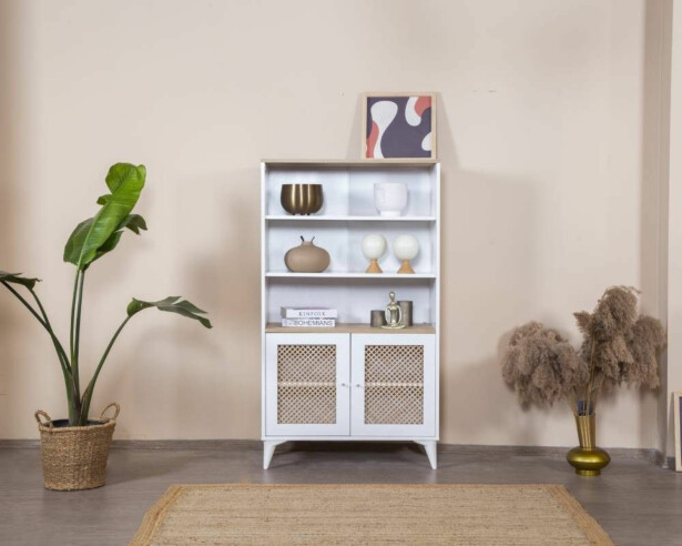 Kirjahylly Linento Furniture Goose, 90x158cm, ruskea/valkoinen