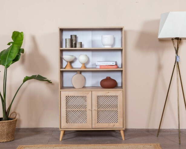 Kirjahylly Linento Furniture Goose 2, 90x158cm, ruskea/valkoinen