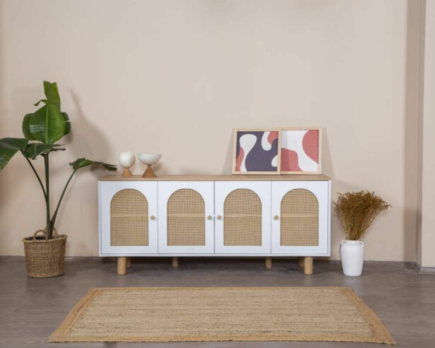 Senkki Linento Furniture Bohem, 180x80cm, ruskea/valkoinen