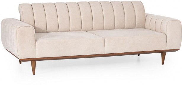 Sohva Linento Furniture Ivory, 3-istuttava, luonnonvalkoinen