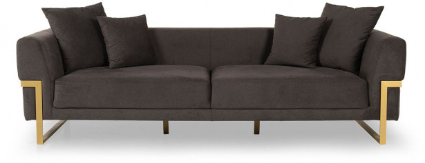 Sohva Linento Furniture Magenta, 3-istuttava, tummanruskea