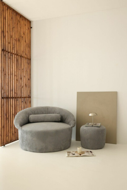 Nojatuoli rahilla Linento Furniture Pufi, antrasiitti