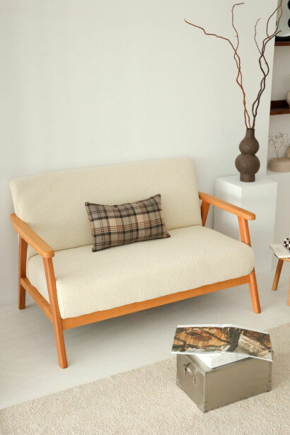 Sohva Linento Furniture Nika, 2-istuttava, valkoinen