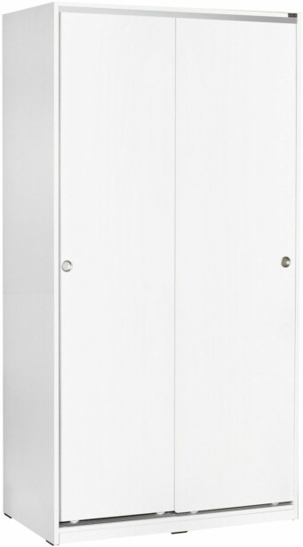 Vaatekaappi liukuovilla Linento Furniture Swd-431-By-2, leveys 94cm, korkeus 182cm, valkoinen