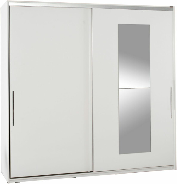 Vaatekaappi liukuovilla Linento Furniture Swd-720-Bb-3, leveys 210cm, korkeus 207cm, valkoinen