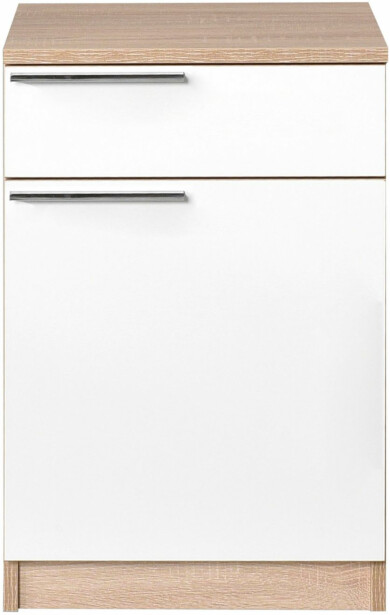 Yöpöytä Linento Furniture KMD-711-SD-1, ruskea/valkoinen