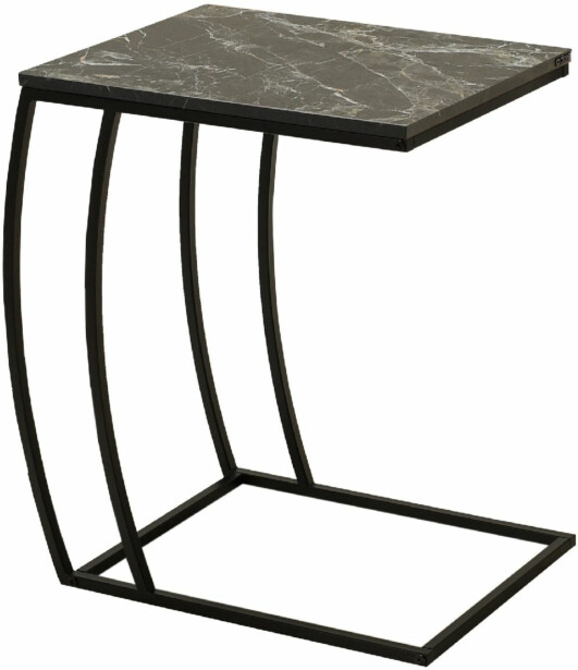 Sivupöytä Linento Furniture SHP-908-QQ-1 musta/marmori