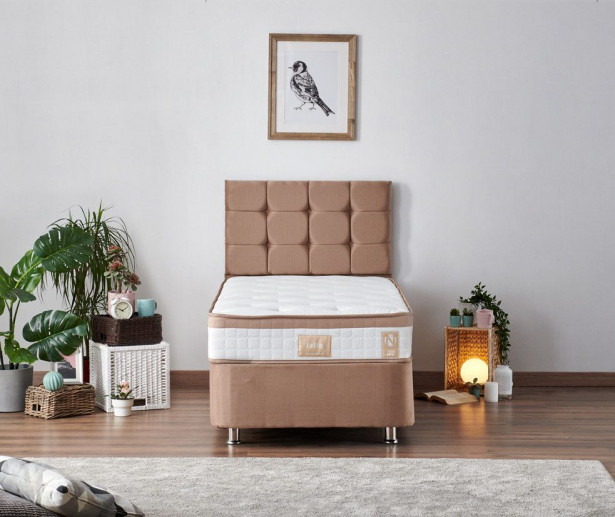 Sänkypaketti Linento Furniture Latte, 80x180cm, vaaleanruskea