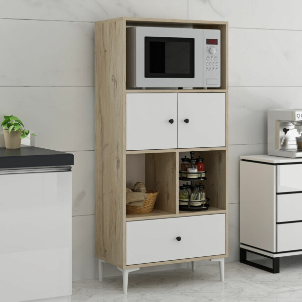 Kaappi Linento Furniture Orya 8880 valkoinen/ruskea