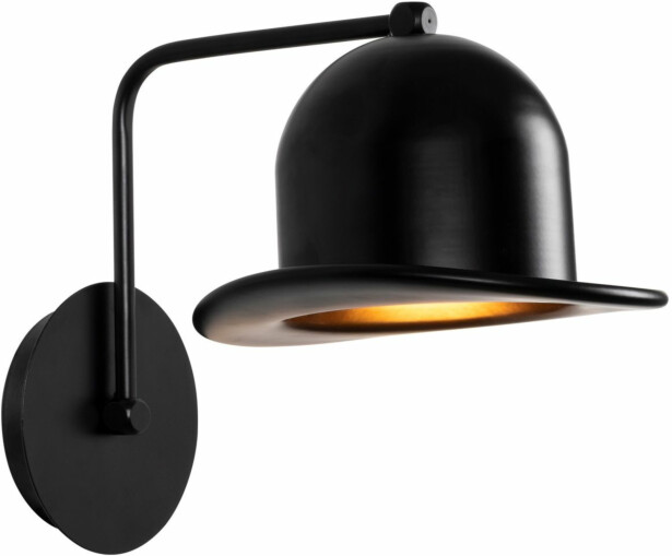 Seinävalaisin Linento Lighting Fötr Sivani, Ø19cm, E27, musta