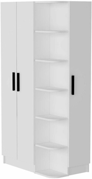 Vaatekaappi Linento Furniture Luses, leveys 90cm, korkeus 181.8cm, valkoinen